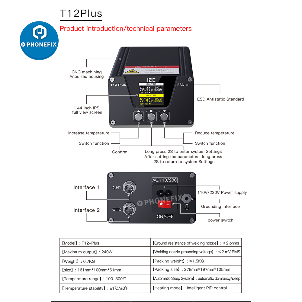 Station de soudage i2C T12 PLU - Electronics Repair Plus avis et prix